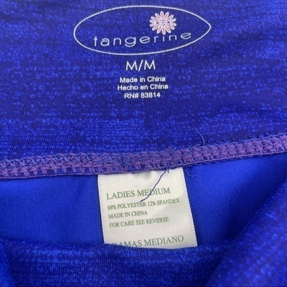 Tangerine Capri Leggings Blue Medium Cropped Workout Pants Womens Summer - Picture 4 of 6